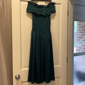 Gianni Bini green ruffle off the shoulders cocktail dress size XS NWT